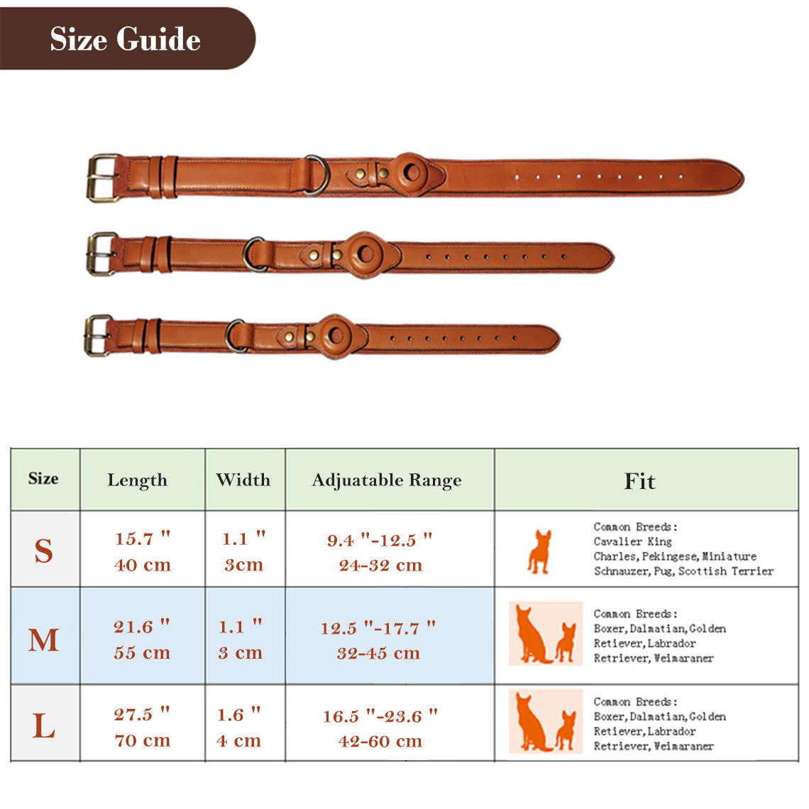 Genuine Leather Airtag Dog Collar and Leash Set - Image 6