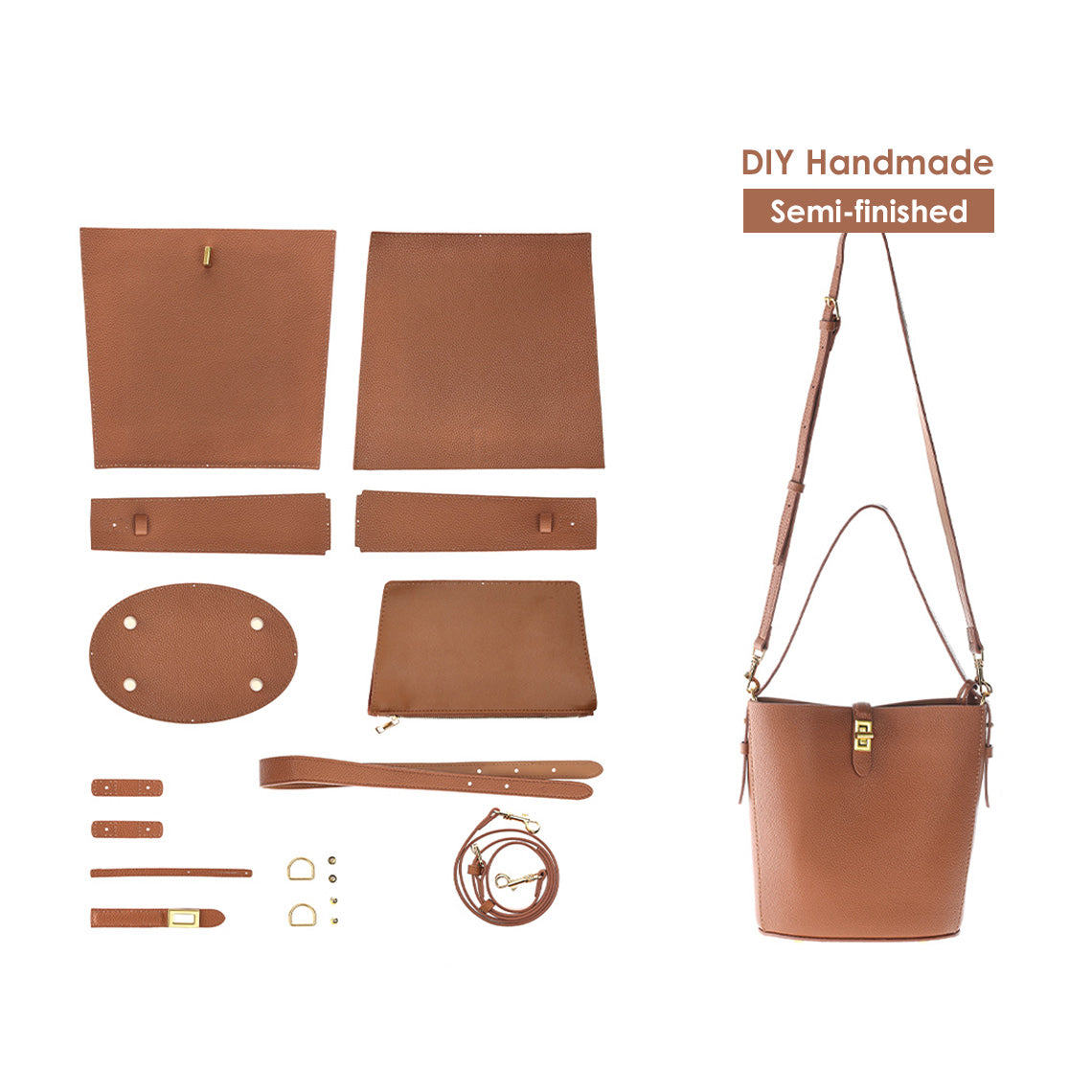 G8activist® Leather Simple Bucket Crossbody Bag DIY Kit