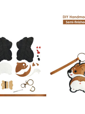 G8activist® Sheep Leather Corgi Dog Keychain DIY Kit