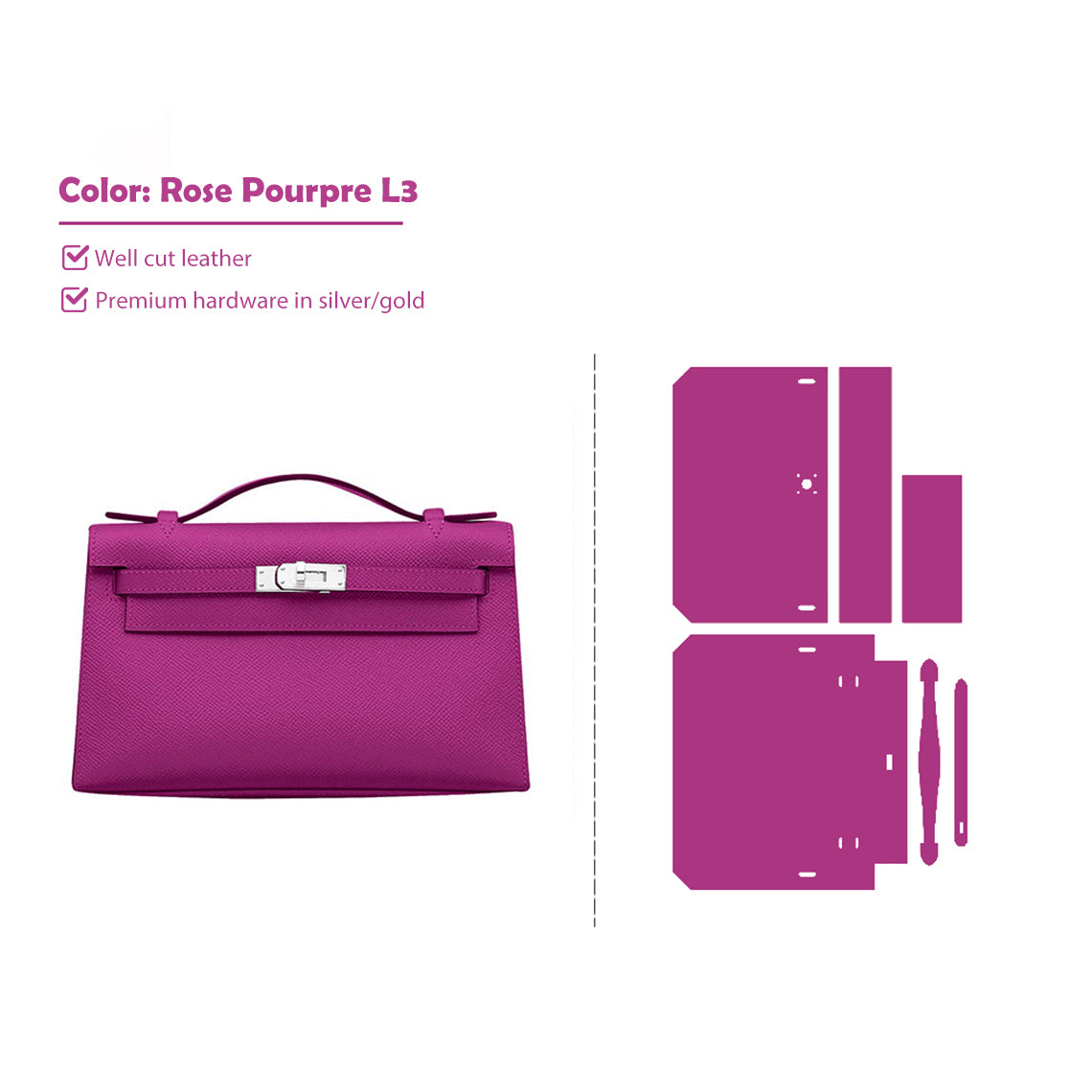 G8activist® Full Grain Leather Inspired Kelli Clutch - Advanced DIY Kits - Image 8