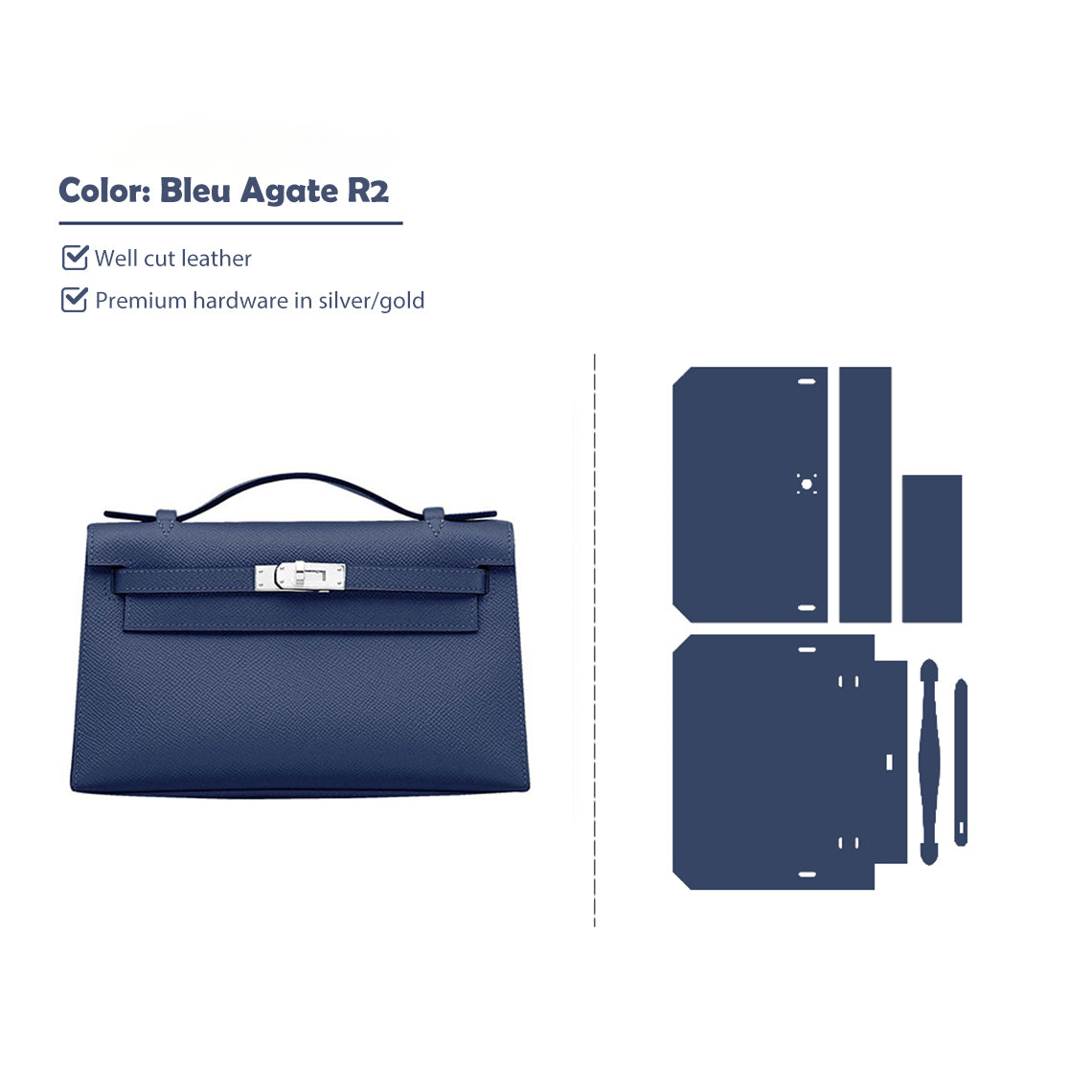 G8activist® Full Grain Leather Inspired Kelli Clutch - Advanced DIY Kits - Image 9