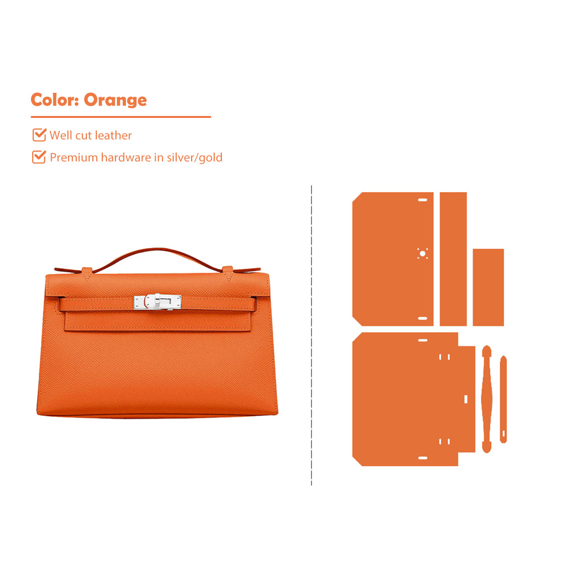 G8activist® Full Grain Leather Inspired Kelli Clutch - Advanced DIY Kits - Image 18