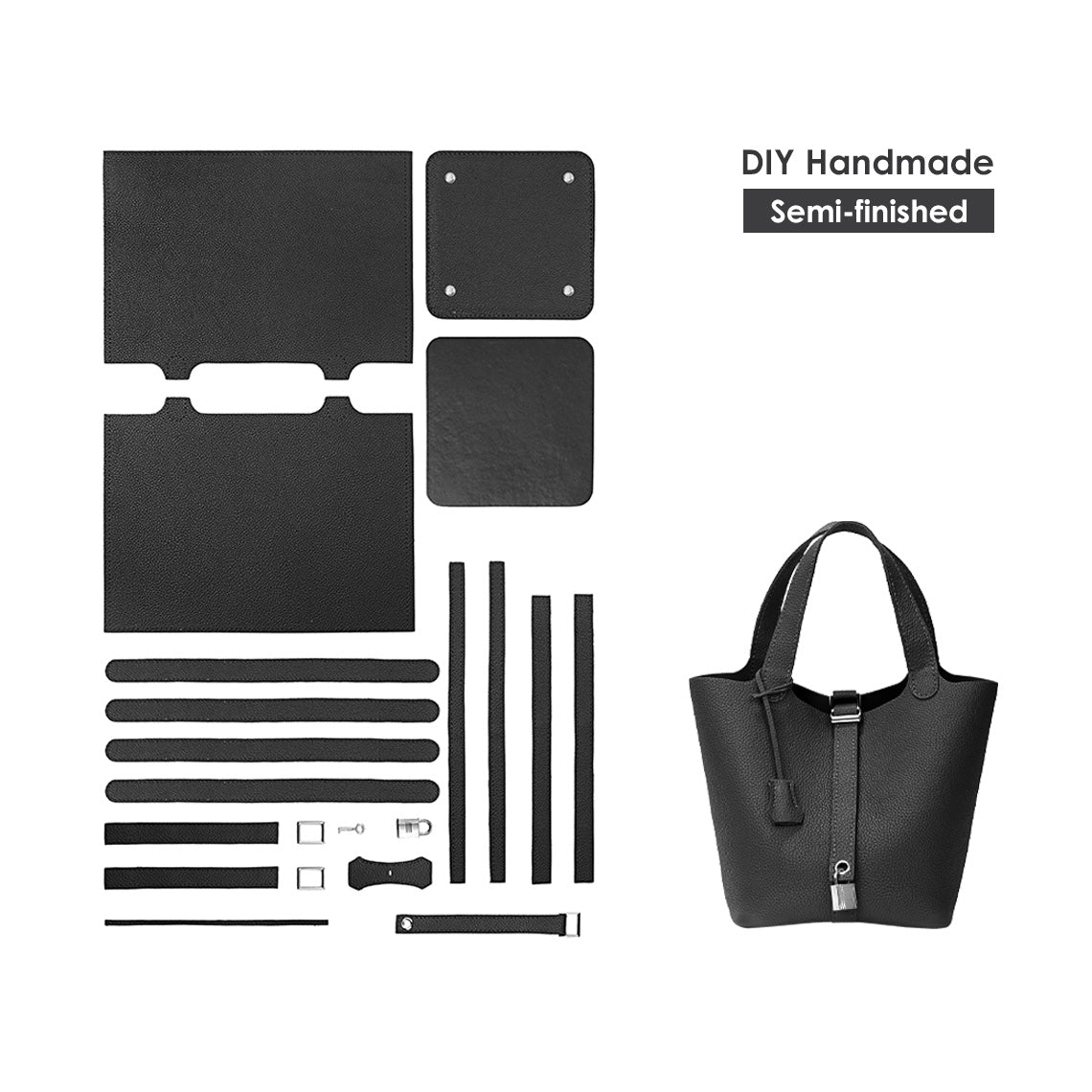 G8activist® Top Grain Leather Lady Picotion Lock Totes Bag DIY Kit - Price Drop at Checkout