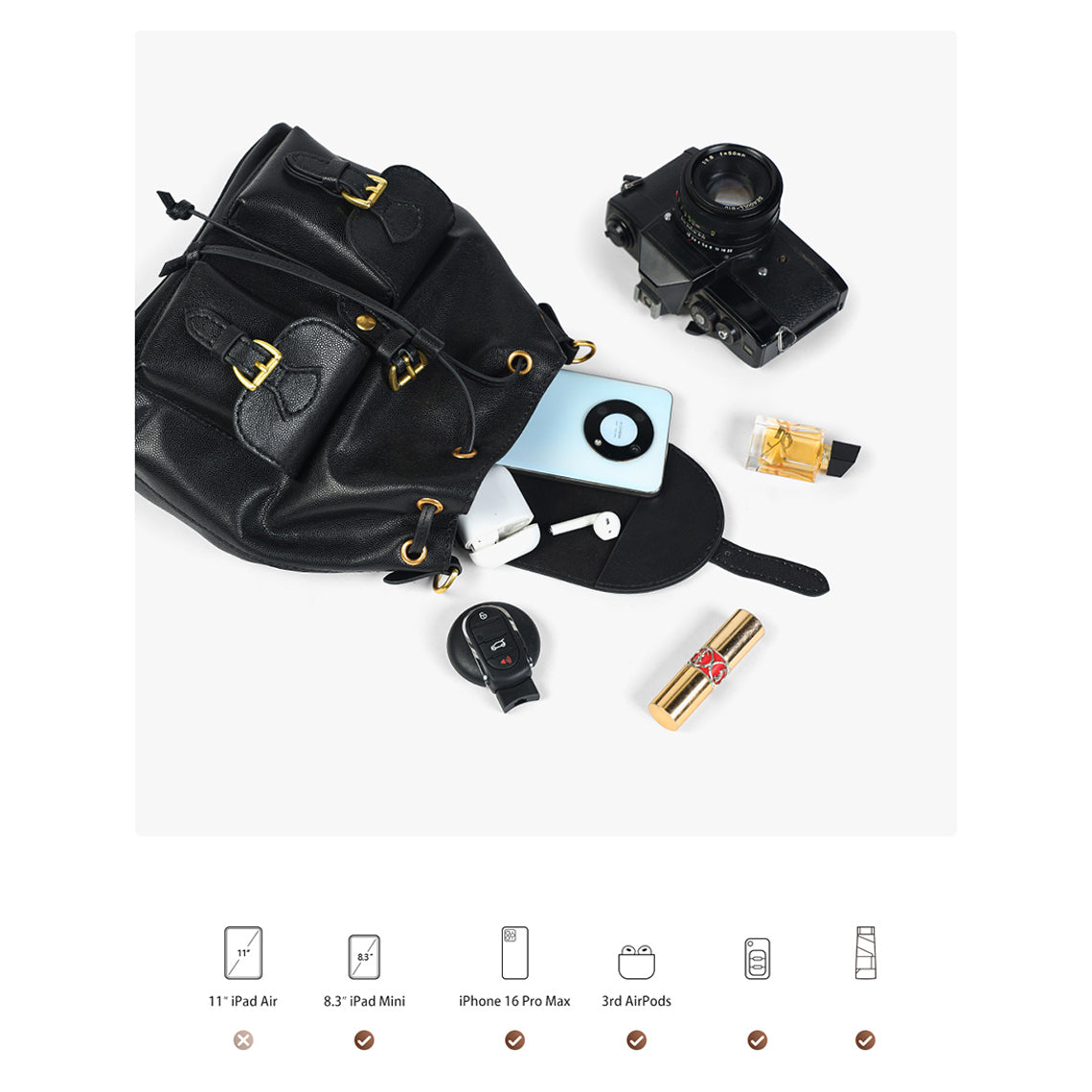 G8activist® Top Grain Leather Black Backpack DIY Kit - Image 6