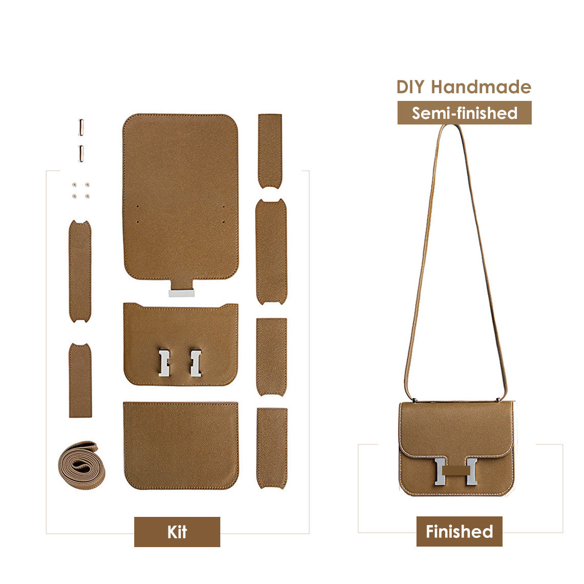 G8activist® Leather Square Tofu Crossbody Konstance Bag DIY Kit