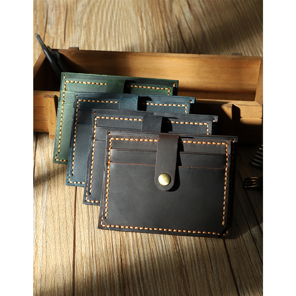 G8activist® Crazy Horse Leather Double Card Holder DIY Kits - Image 4