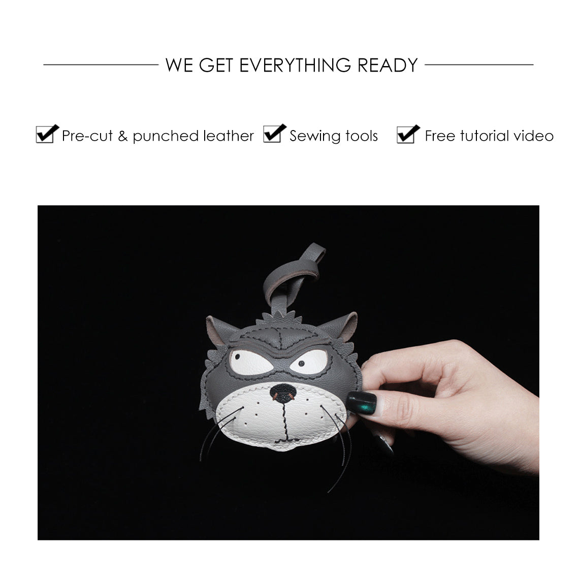 G8activist® Leather Fun Cat Keychain DIY Kit - Image 4
