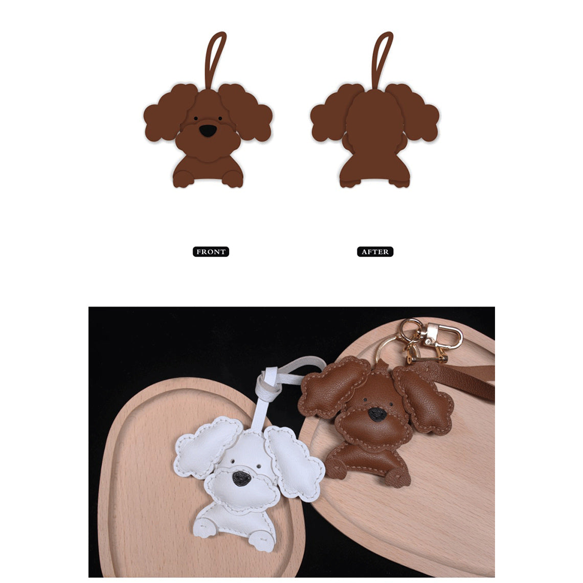 G8activist® Sheep Leather Flap Ears Dog Keychain DIY Kits - Image 3
