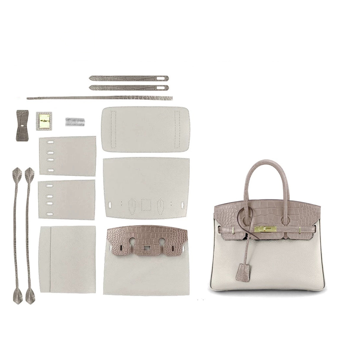 G8activist® Top Grain Leather Bi-color Platinum Bag DIY Kit - Image 13