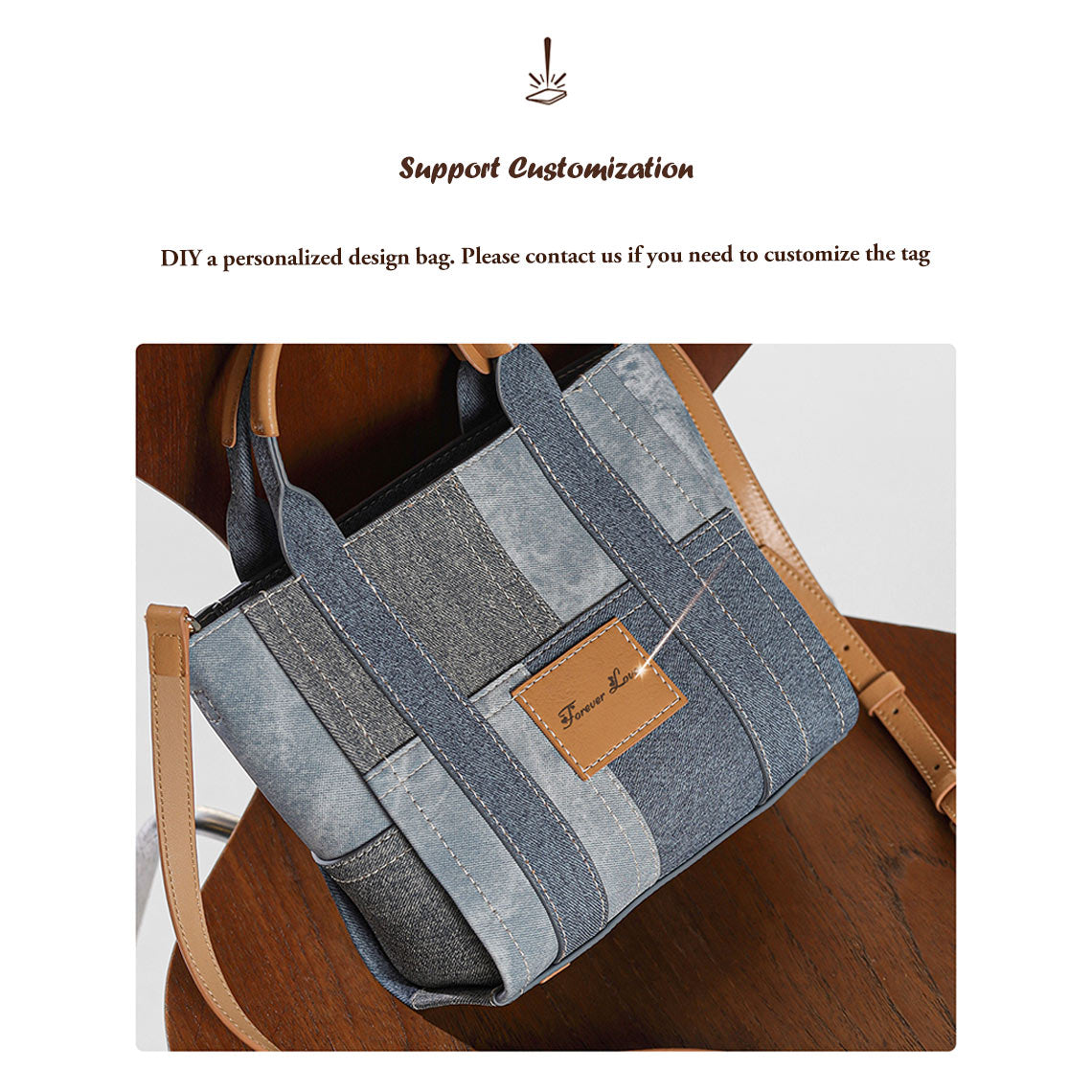 G8activist® Leather Contrast Denim Handbag DIY Kits - Image 5