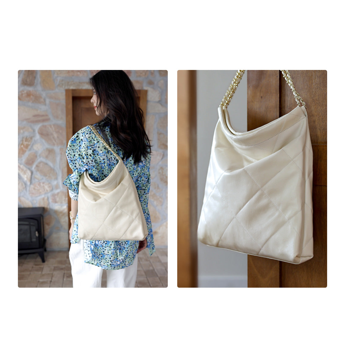 G8activist® Top Grain Leather Quilted Chain Tote Bag DIY Kit - Image 7