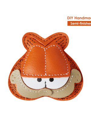 Diggsw® Sheep Leather Garfield Cat Keychain DIY Kit