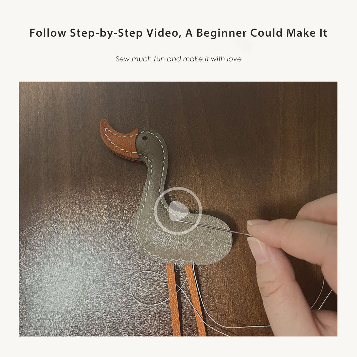 G8activist® Sheep Leather Lady Flamingo Charm DIY Kit - Image 4