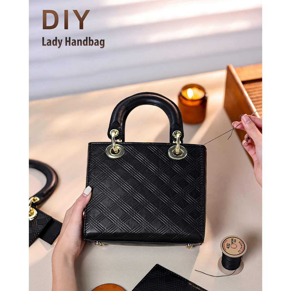 G8activist® Top Grain Leather Inspired Lady Handbag DIY Kit - Image 2