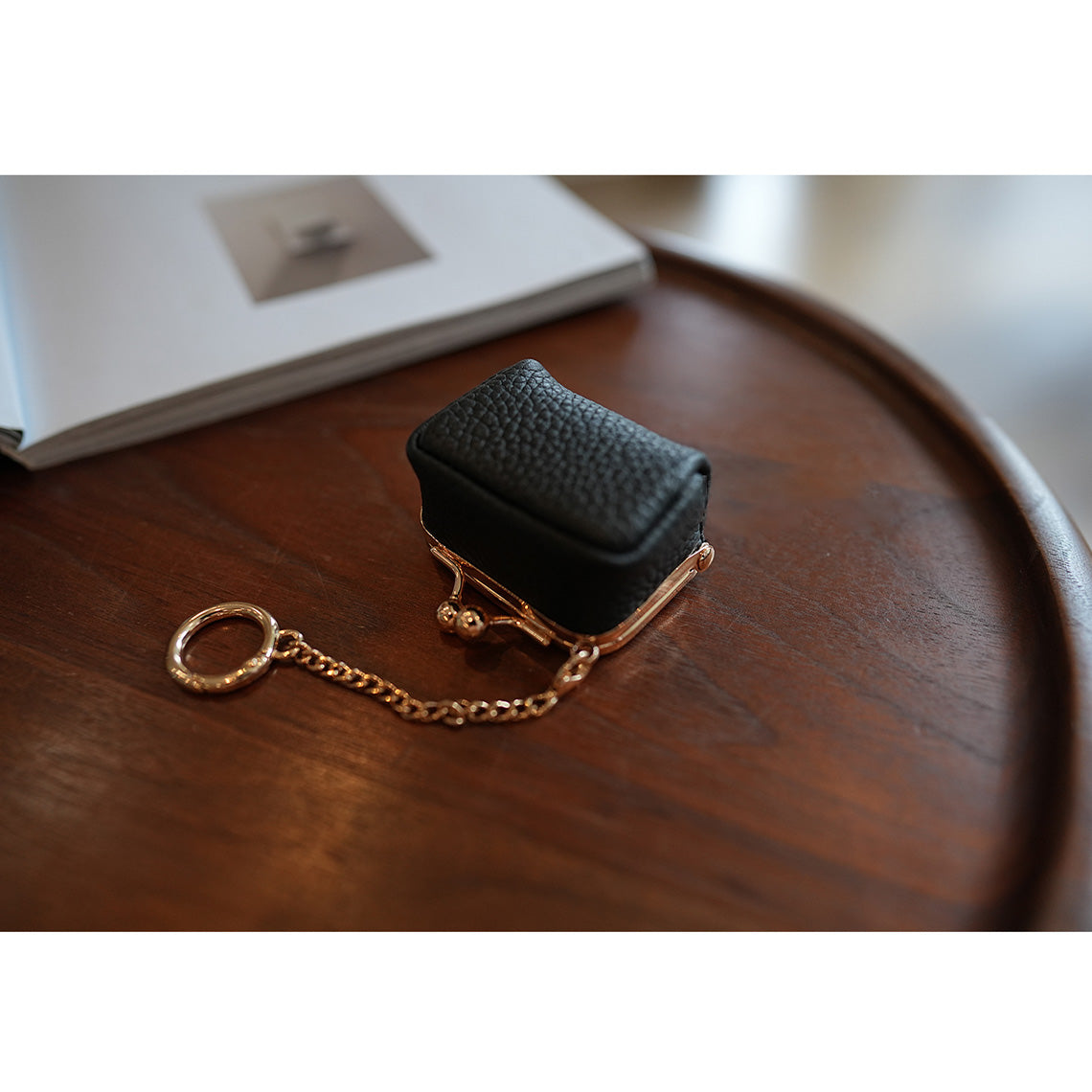 Top Grain Leather Kiss Lock Mini Bag - Image 7