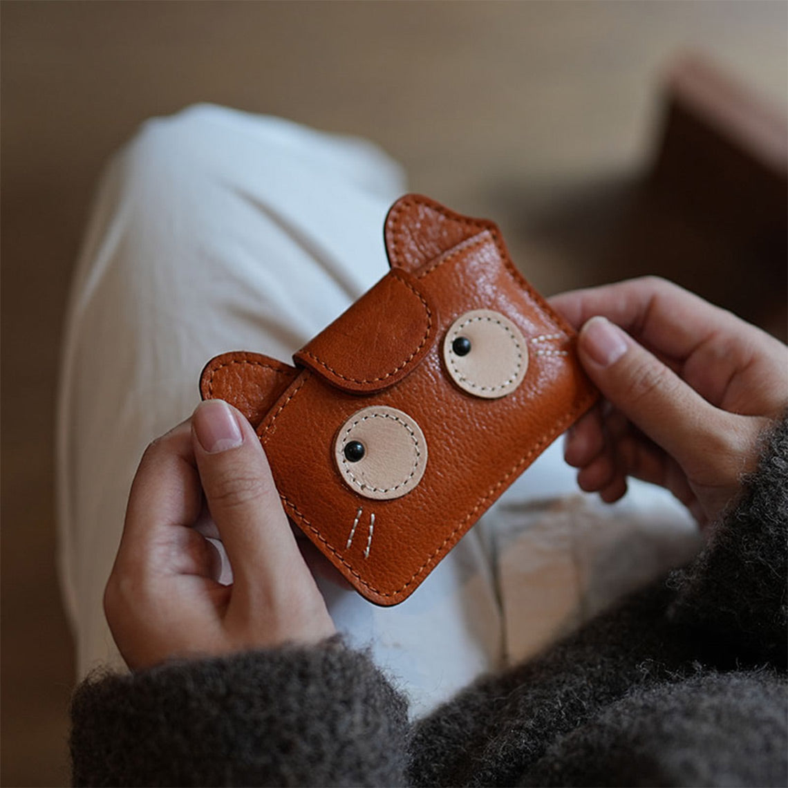 Vegetable Tanned Leather Small Kitty Purse