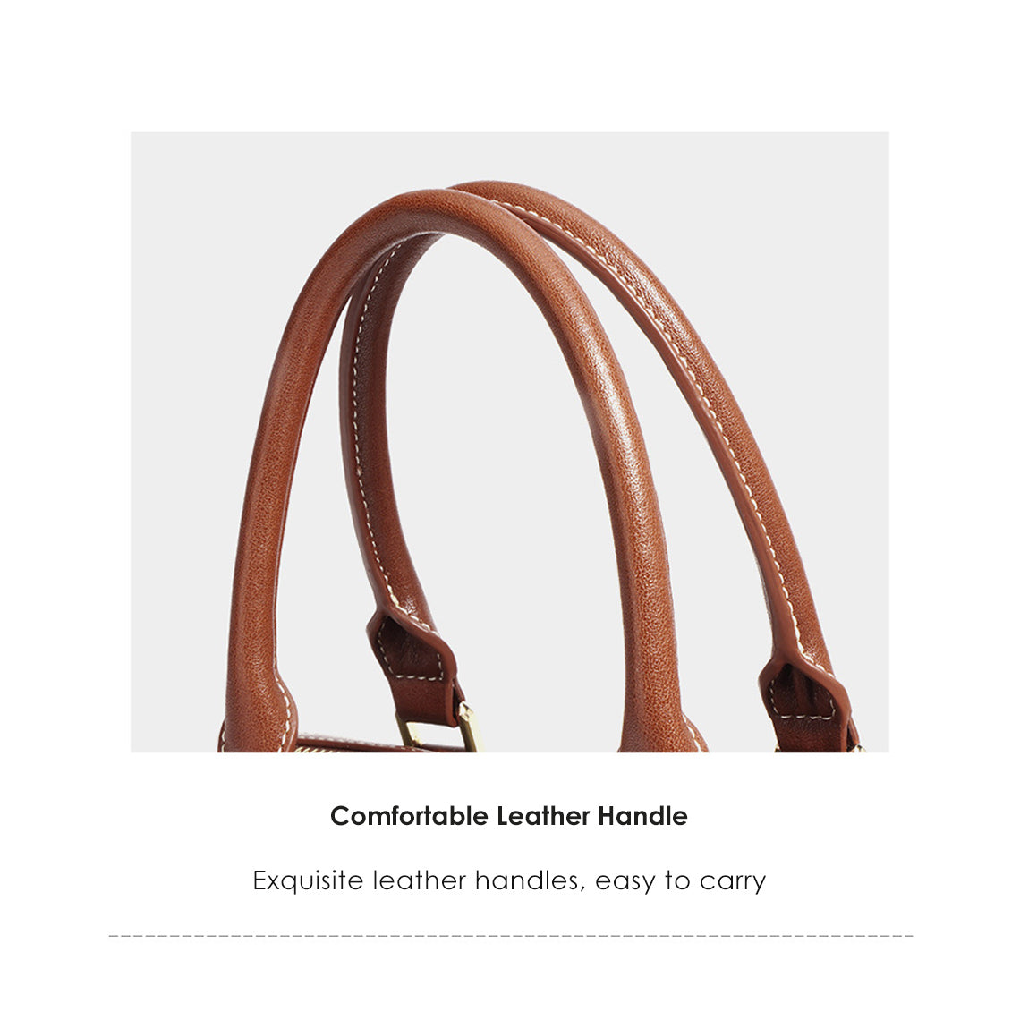 Leather Women Light Boston Handbag - Image 11