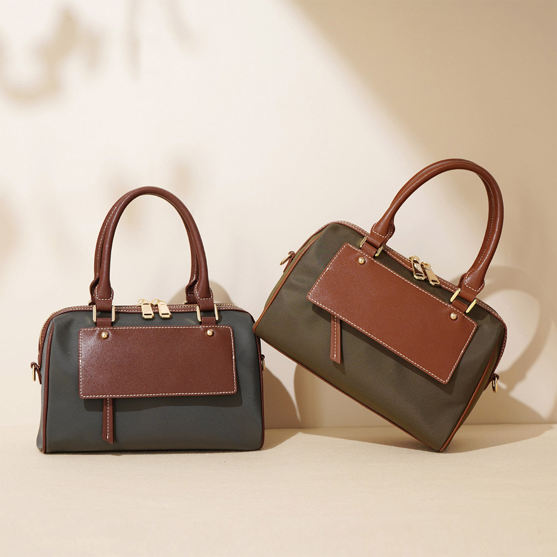 Leather Women Light Boston Handbag - Image 3