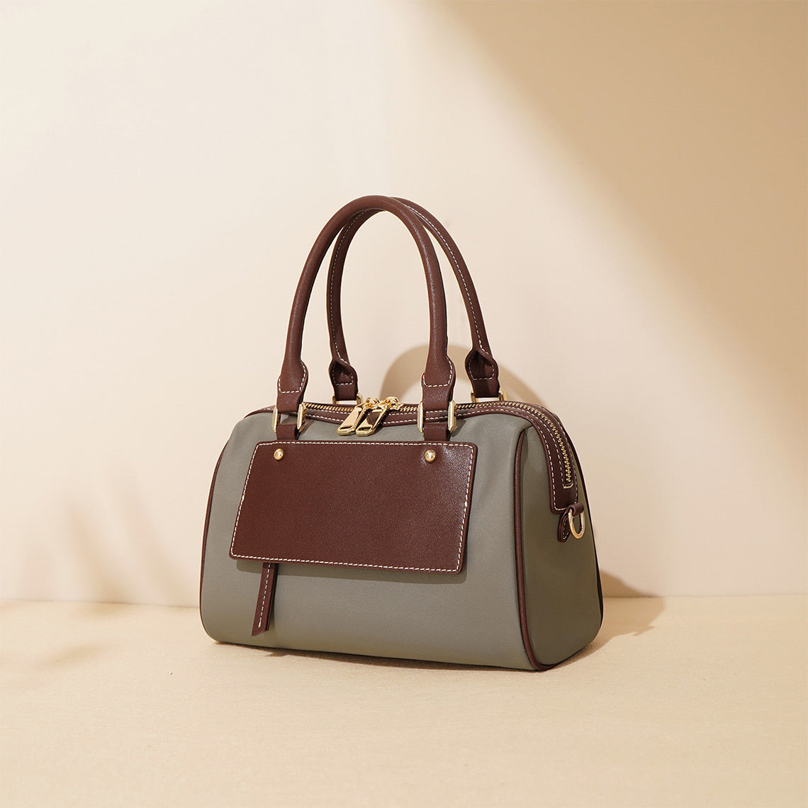 Leather Women Light Boston Handbag - Image 6