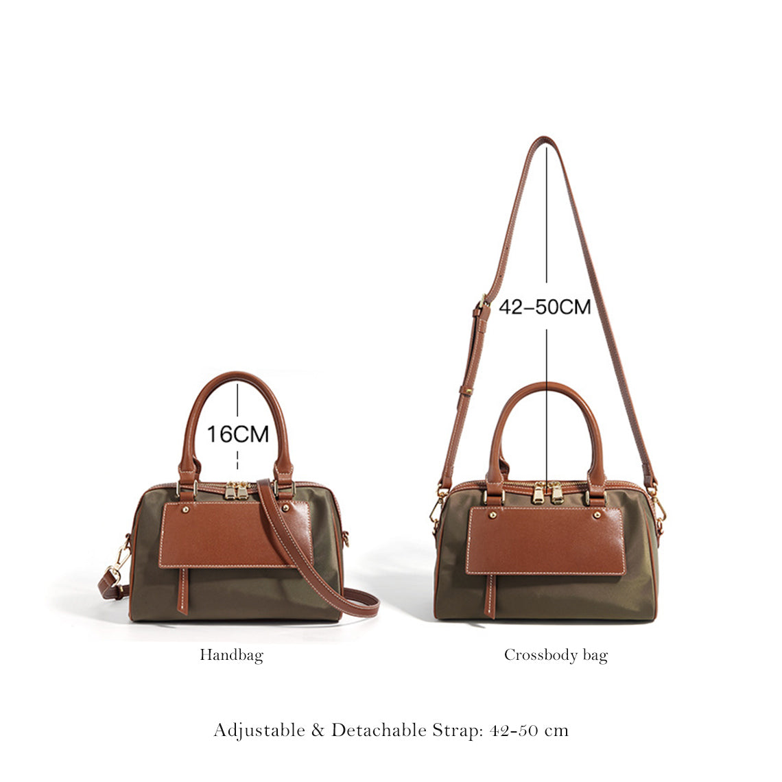 Leather Women Light Boston Handbag - Image 8