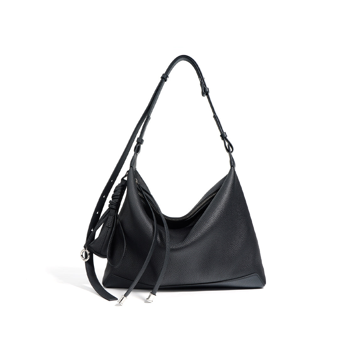 Top Grain Leather Simple Hobo Bag - Image 11