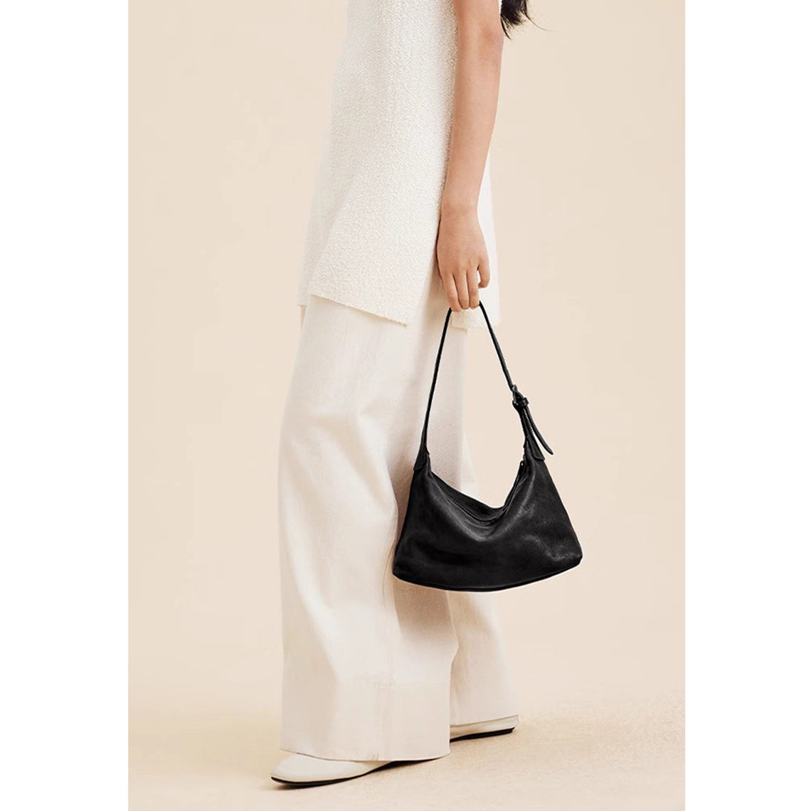 Vegetable Tanned Leather Minimalist Shoulder Bag - Image 9