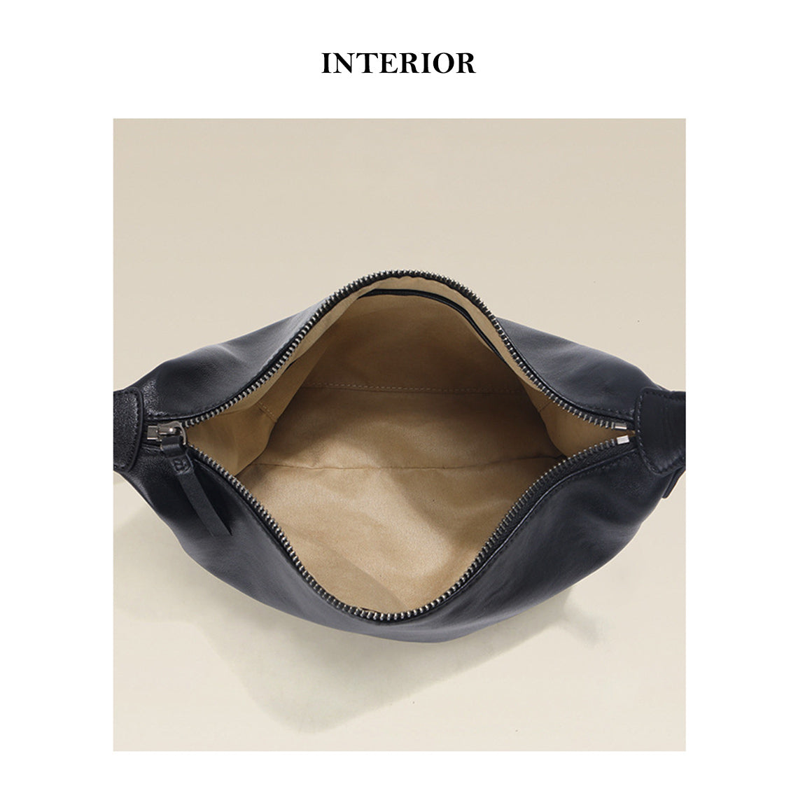 Vegetable Tanned Leather Minimalist Shoulder Bag - Image 3