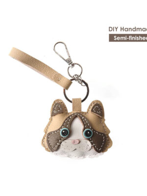G8activist® Sheep Leather Little Cat Keychain DIY Kit