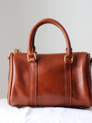 Vegetable Tanned Leather Small Boston Handbag