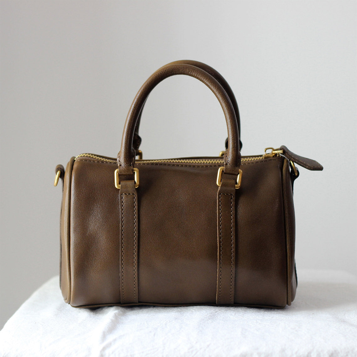Vegetable Tanned Leather Small Boston Handbag - Image 5