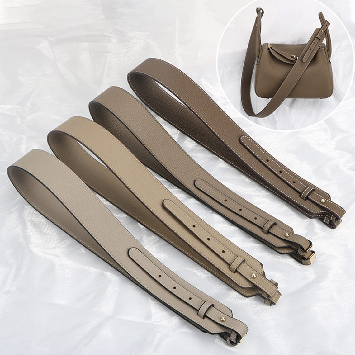 Faux Leather Wide Crossbody Strap - Image 2