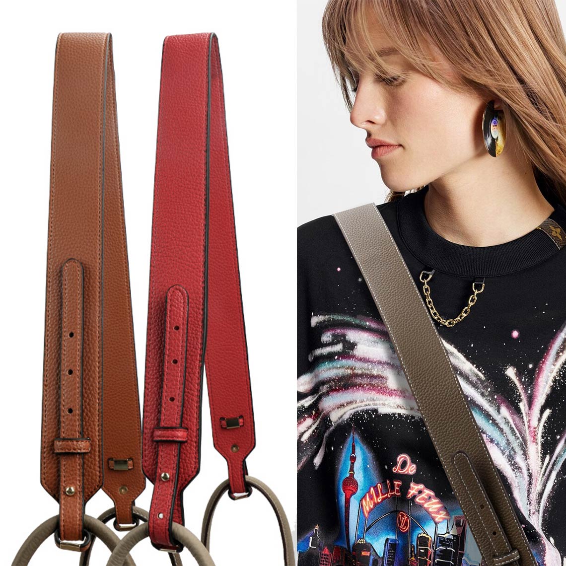 Faux Leather Wide Crossbody Strap - Image 4