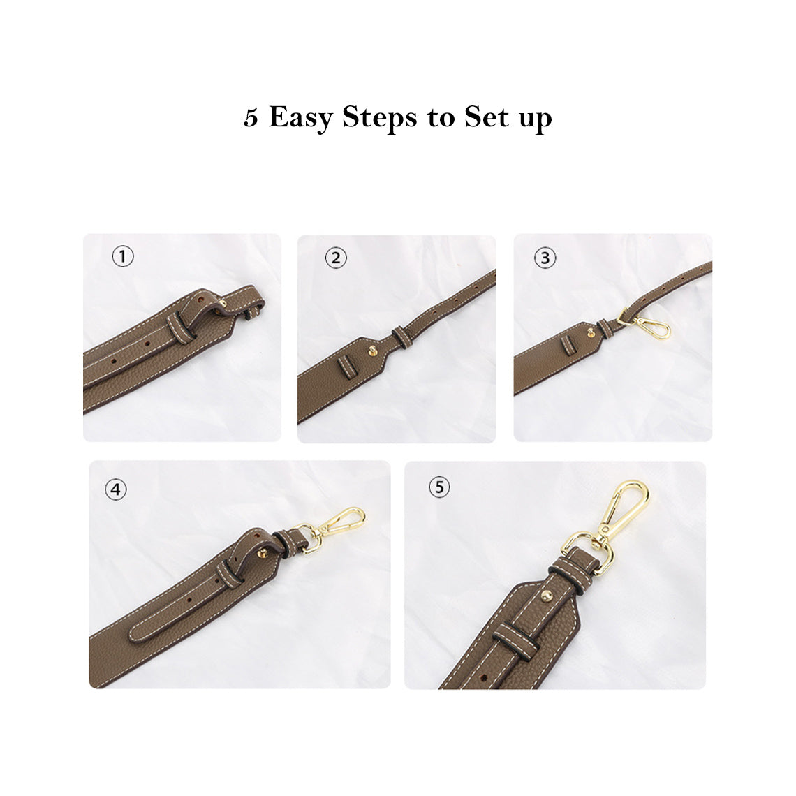 Faux Leather Wide Crossbody Strap - Image 6