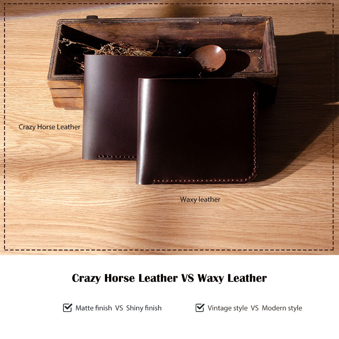 G8activist® Crazy Horse Leather Men Compact Wallet DIY Kits - Image 6