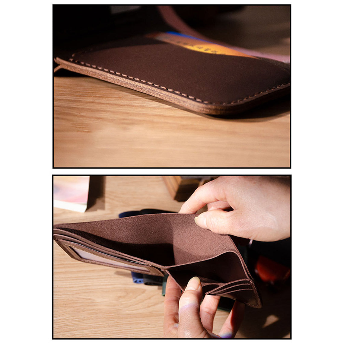 G8activist® Crazy Horse Leather Men Compact Wallet DIY Kits - Image 4