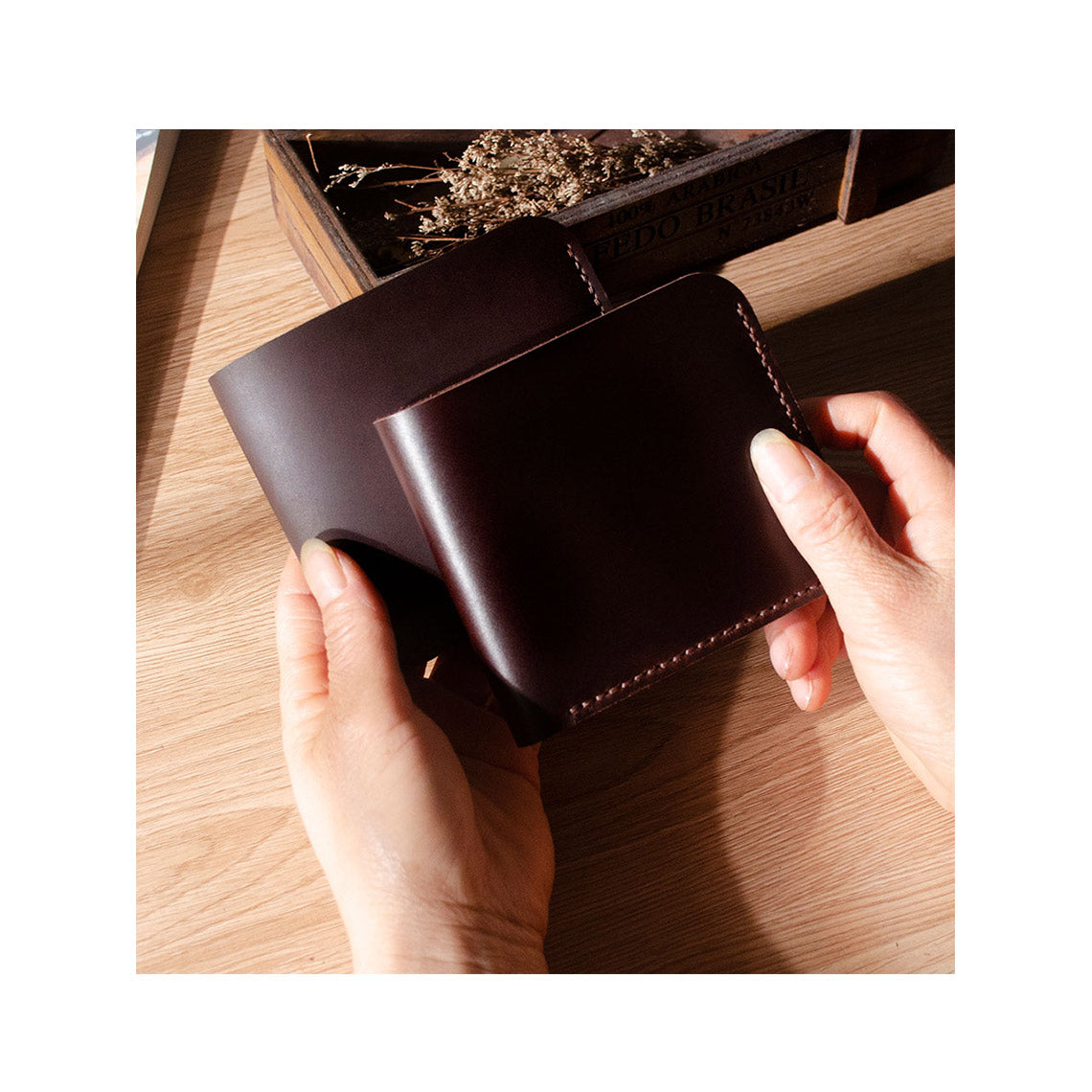 G8activist® Crazy Horse Leather Men Compact Wallet DIY Kits - Image 3