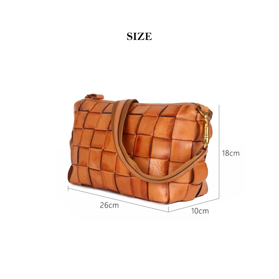 Vegetable Tanned Leather Classic Woven Bag - Image 3