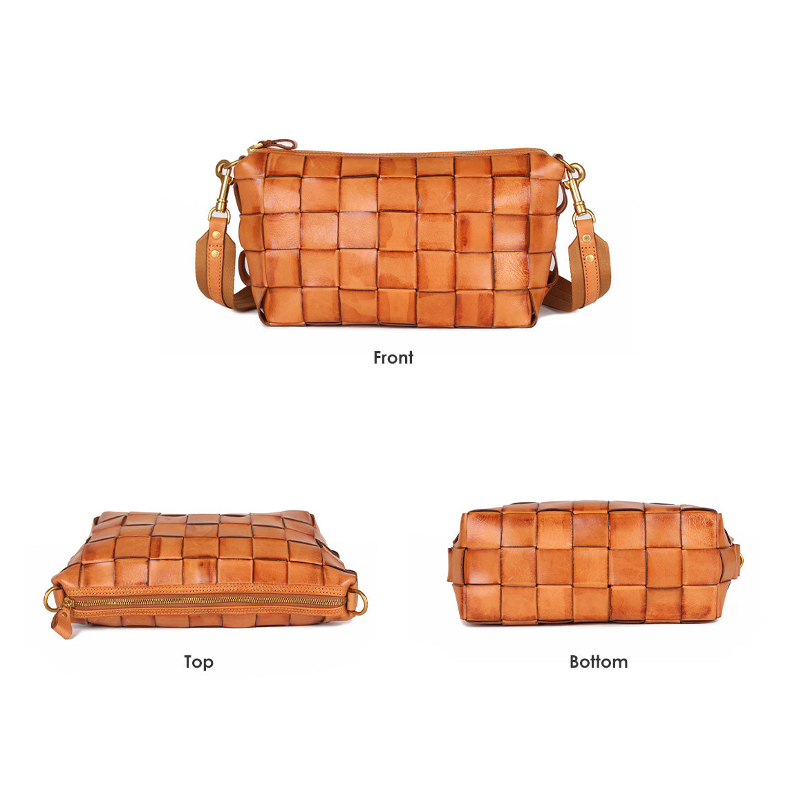 Vegetable Tanned Leather Classic Woven Bag - Image 2