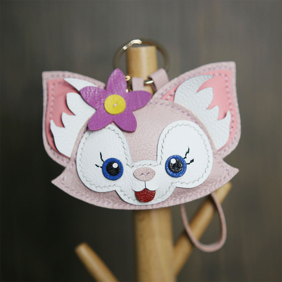 G8activist® Leather Pink Fox Keychain DIY Kit - Image 4