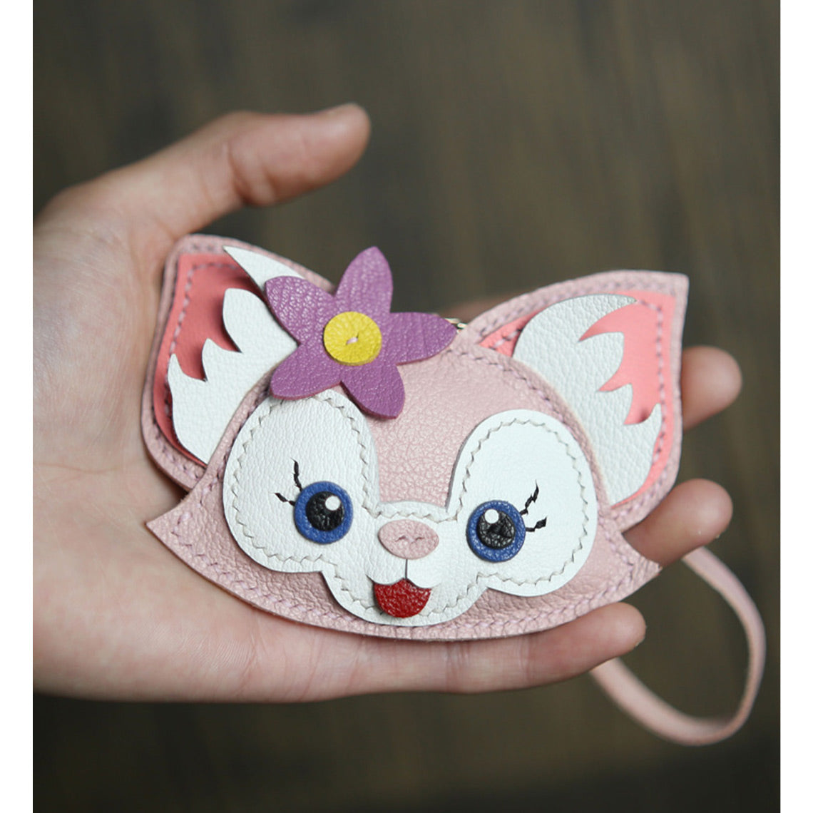 G8activist® Leather Pink Fox Keychain DIY Kit - Image 3