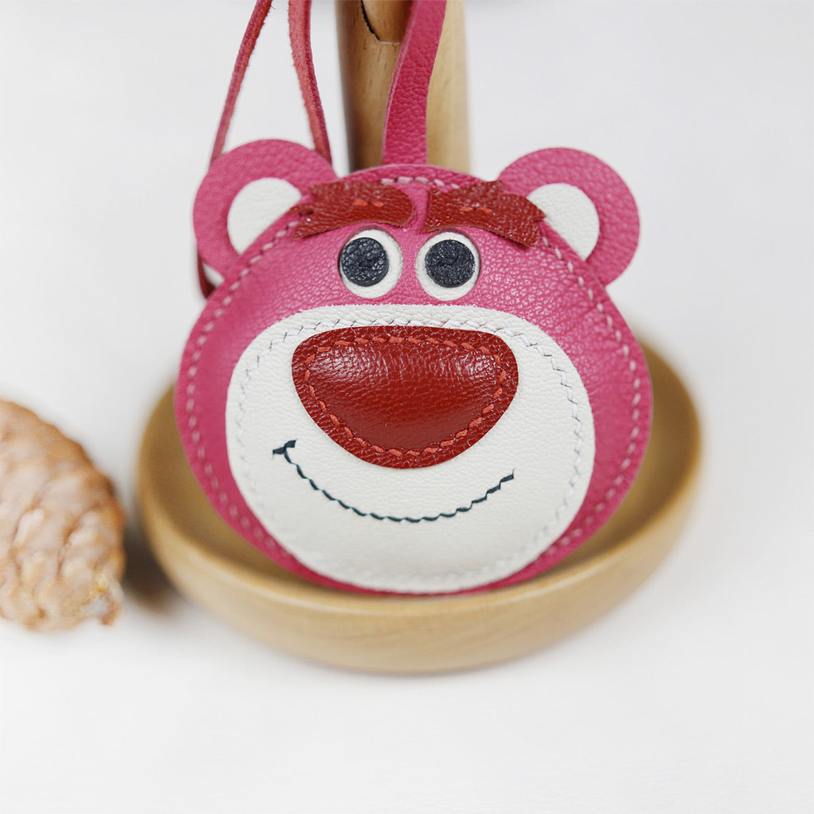 G8activist® Leather Pink Strawberry Bear Bag Charm DIY Kit - Image 7