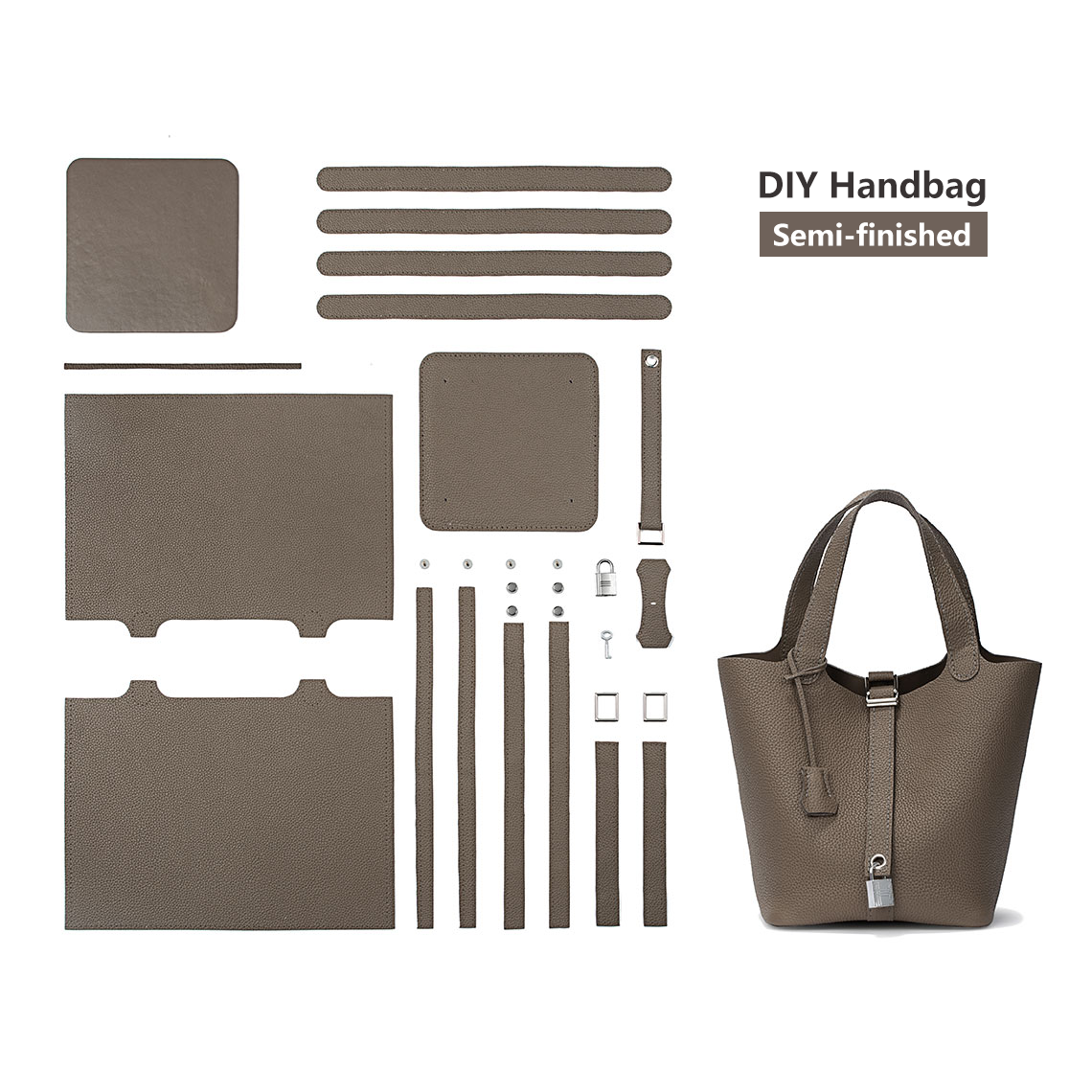 G8activist® Top Grain Leather Lady Picotion Lock Totes Bag DIY Kit - Price Drop at Checkout - Image 18