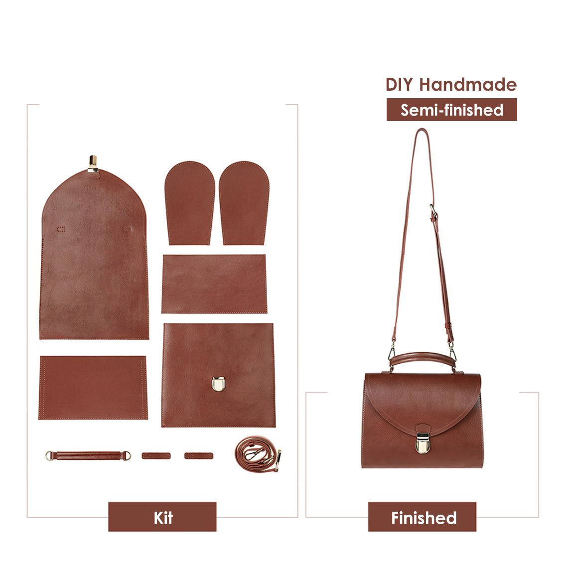 G8activist® Leather Vintage Top Handle Crossbody Bag DIY Kit | Price Drop at Checkout