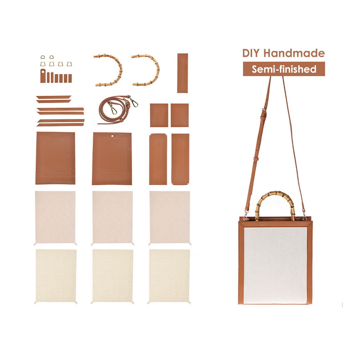 G8activist® Leather Dustbag Recycle Bamboo Handles Bag DIY Kit