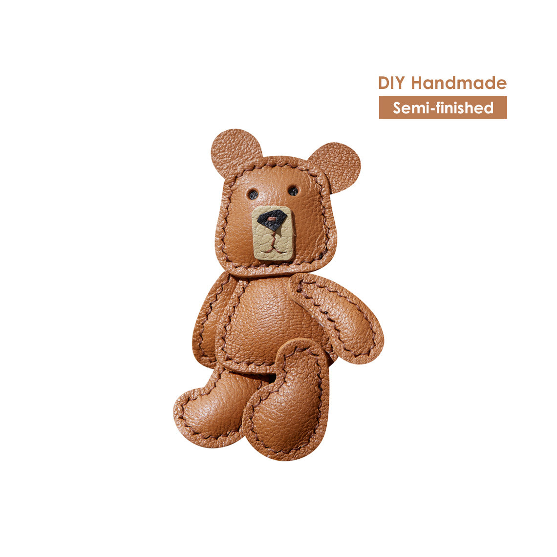 G8activist® Leather Little Bear Keychain Pendant DIY Kit