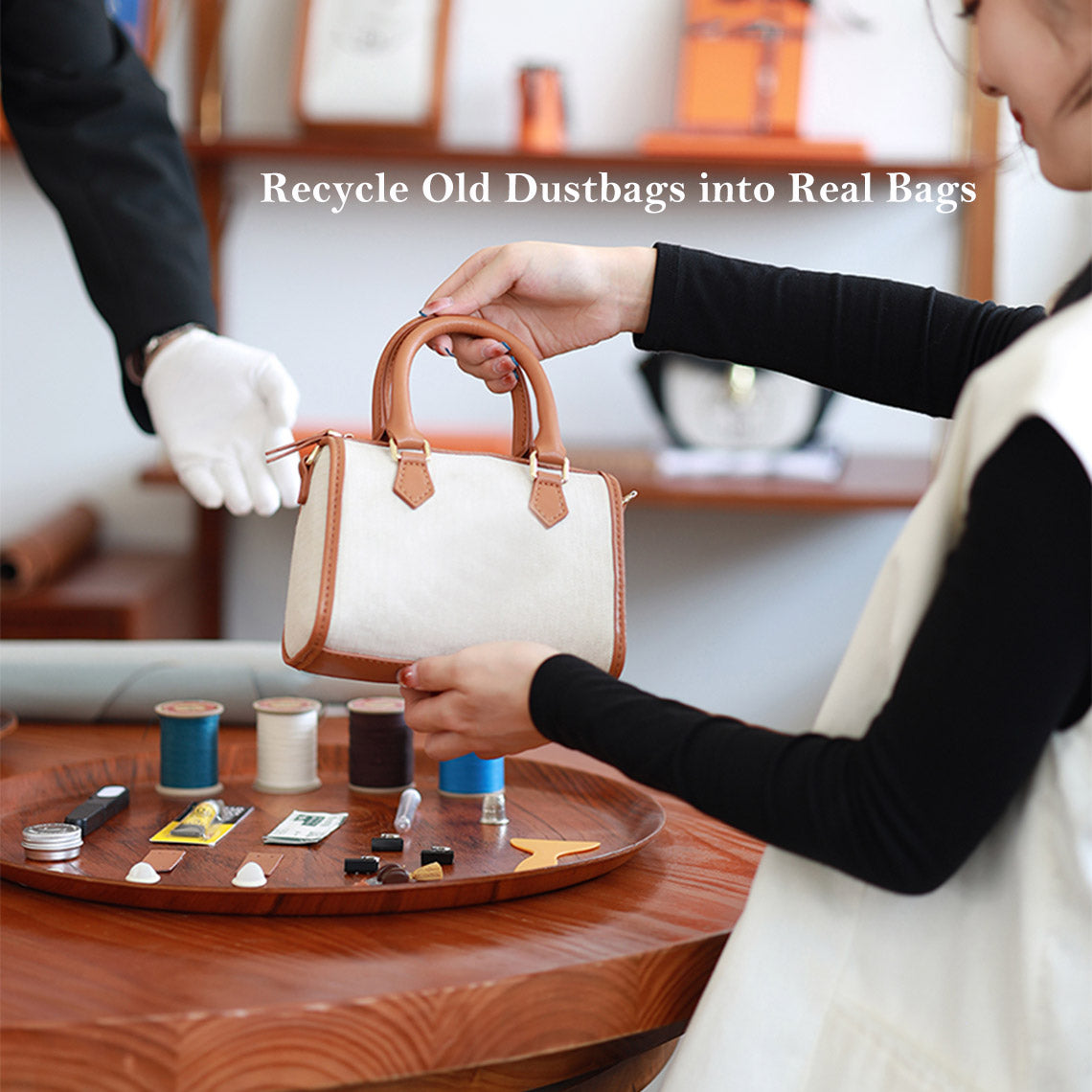 G8activist® Leather Dustbag Recycle Boston Bag DIY Kit - Image 2