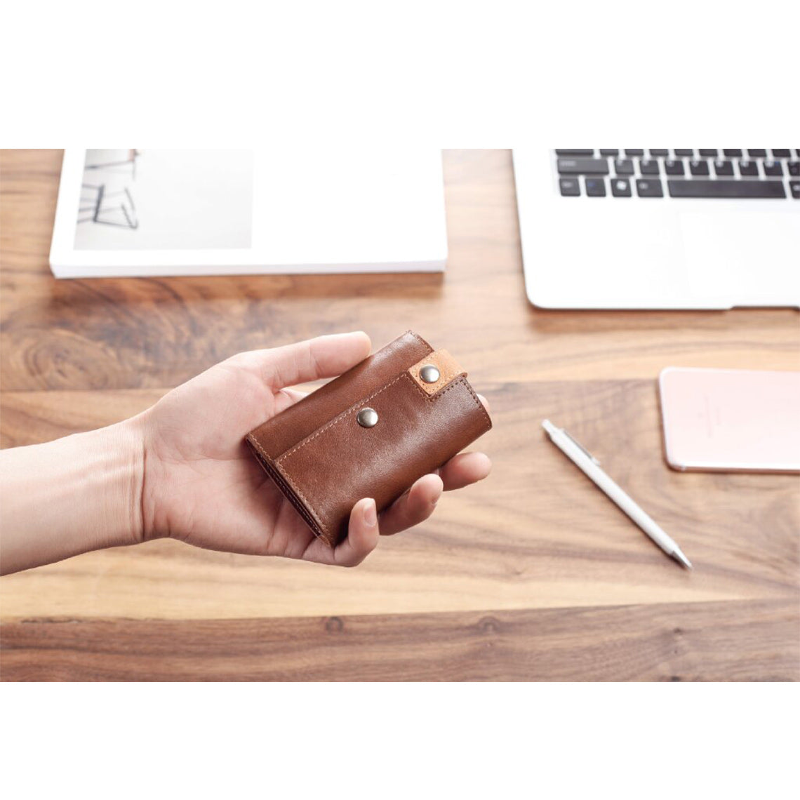 Vegetable Tanned Leather Slim Card Holder - Image 8