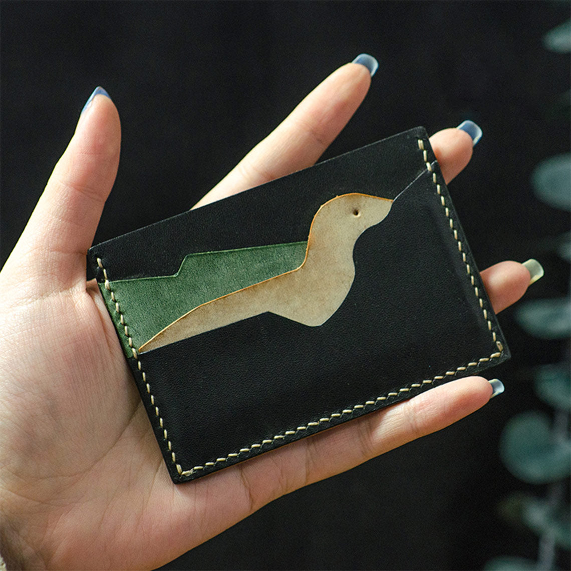 G8activist® Top Grain Leather Dinosaur Card Holder DIY Kit - Image 5