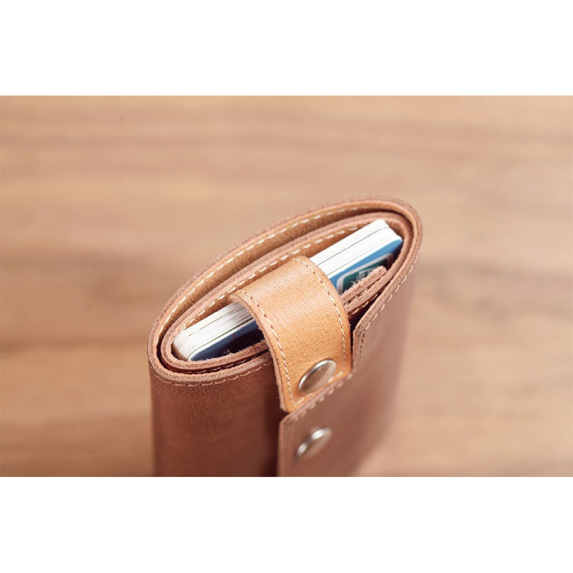 Vegetable Tanned Leather Slim Card Holder - Image 5