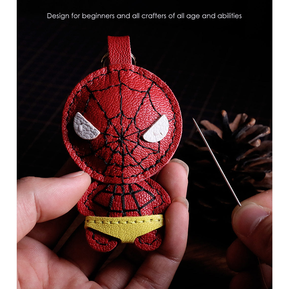G8activist® Sheep Leather Spiderman Keychain DIY Kit - Image 4
